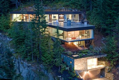 house built into a mountain