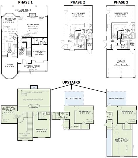 house plans built in phases