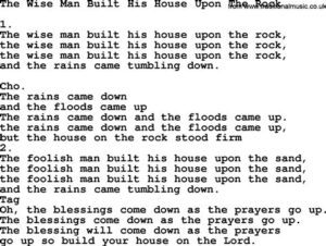 wise man built his house upon the rock lyrics