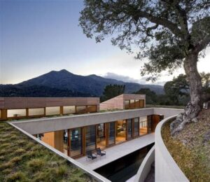 house built into hillside